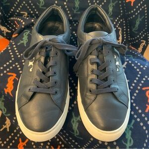 Tory Burch Navy Blue Leather Sneakers
